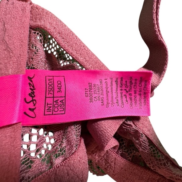 La Senza Beyond Sexy Bra 34DD Pink Lace Push Up Padded Front Close Underwire - Picture 6 of 7